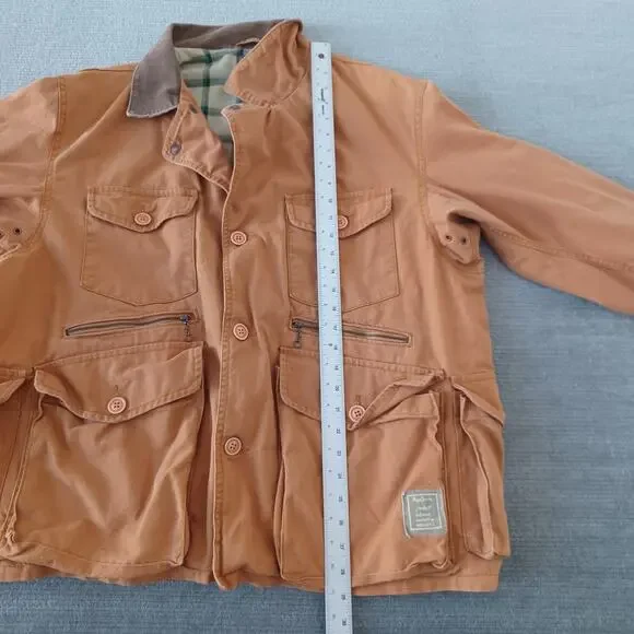 Vintage Pepe Jeans Chore Jacket Mens L Cord Collar Canvas Flannel Lined Barn Y2K - Picture 5 of 11